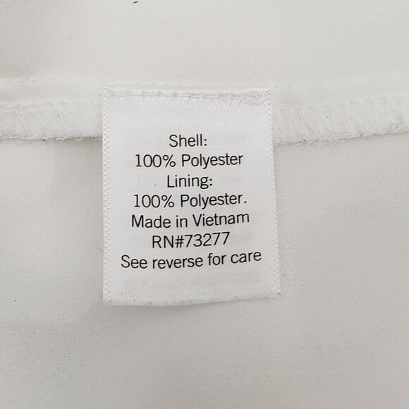 Nine West Womens White Sleeveless V-Neck Blouse Large - Picture 5 of 5